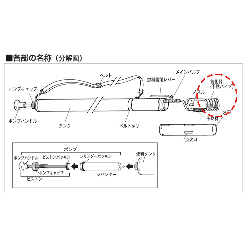 交換用気化器 （タンク一体型、火口径50mm用）KY-00 | Shinfuji Burner